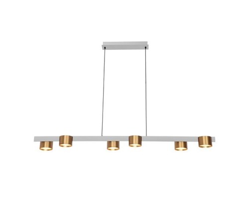 6 תלוי לבן+פליז על בסיס LED 6X8W