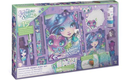 היומן הסודי של ננופיה עם מנעול ומפתח ו 15 אביזרי יצירה נוספים