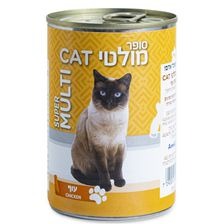 מולטיקט סופר חתול בטעם עוף 400 גר 24 יחידות 