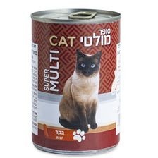 מולטיקט סופר חתול בטעם בקר 400 גר 24 יחידות 