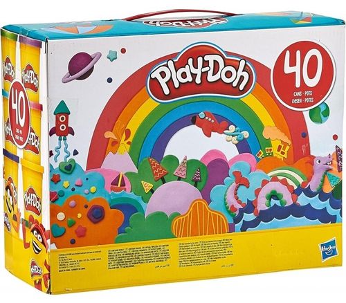 חבילת 40 מיכלי בצק משחק צבעוני 85 ג' כל אחד (סה