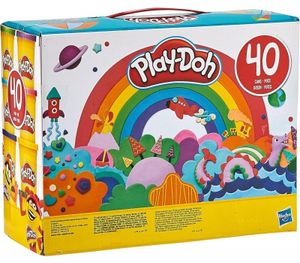חבילת 40 מיכלי בצק משחק צבעוני 85 ג