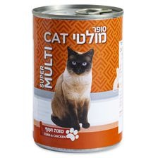 מולטיקט סופר חתול בטעם טונה ועוף 400 גר 24 יחידות 