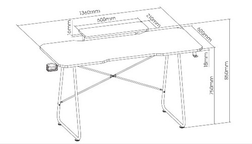 שולחן גיימינג עם מעמד למסך Lumi GMD10-1D