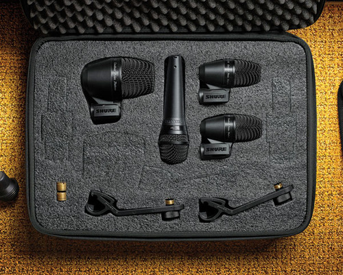 SHURE PGADRUMKIT4 - סט מיקרופונים לתופים במזוודה.