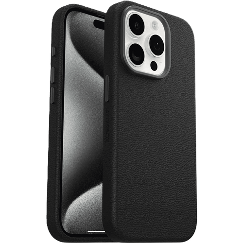 כיסוי לטלפון OtterBox Symmetry Cactus Leather iPhone 15 Pro, שחור