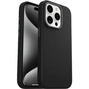 כיסוי לטלפון OtterBox Symmetry Cactus Leather iPhone 15 Pro, שחור