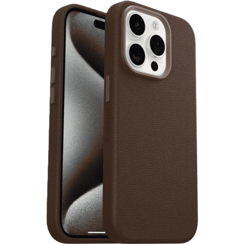 כיסוי לטלפון OtterBox Symmetry Cactus Leather iPhone 15 Pro, חום