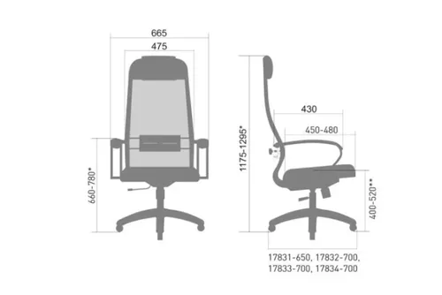 כסא מנהל/ת גב גבוה METTA Set 28 חום כהה