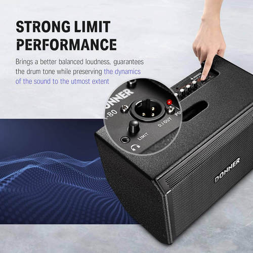 מגבר EC1738 לתופים אלקטרוניים 80W עם חיבור בלוטוס DDA80 מבית DONNER