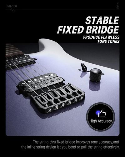 גיטרה חשמלית DMT-100 עם מוצרים נלווים Donner Solid Body Electric Guitar בצבע סגול לבן מבית DONNER