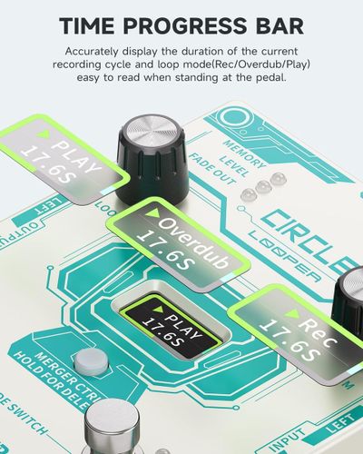 פדל לופר לגיטרה עם מכונת תופים Circle Looper מבית DONNER