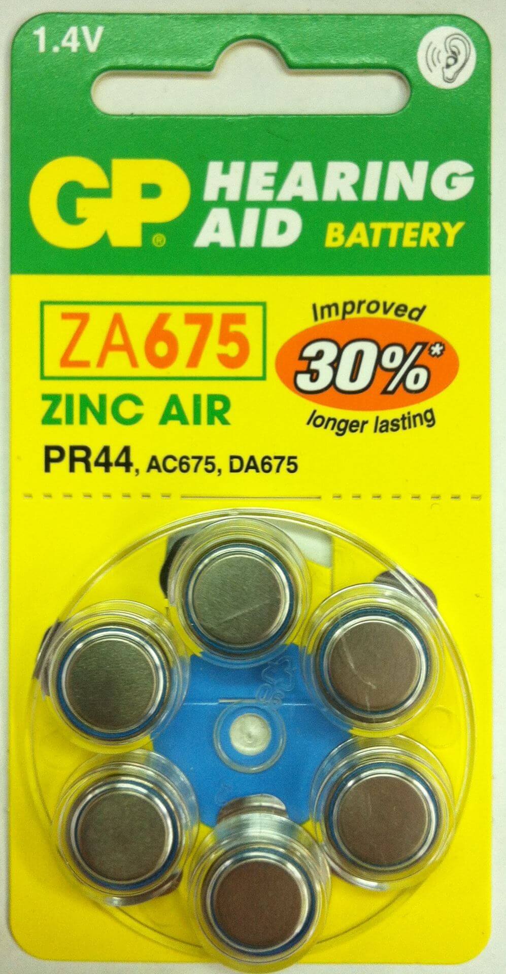 סוללה למכשיר שמיעה ZA 675