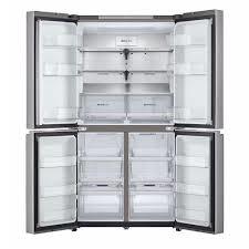 מקרר 4 דלתות מקפיא תחתון 665 ליטר LG GR-728B עם התקן שבת מובנה - גימור נירוסטה מושחרת 