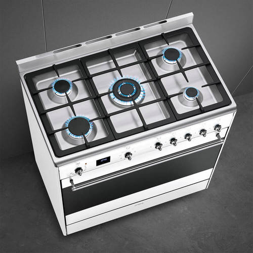 תנור משולב כיריים Smeg SSA91MAWH2