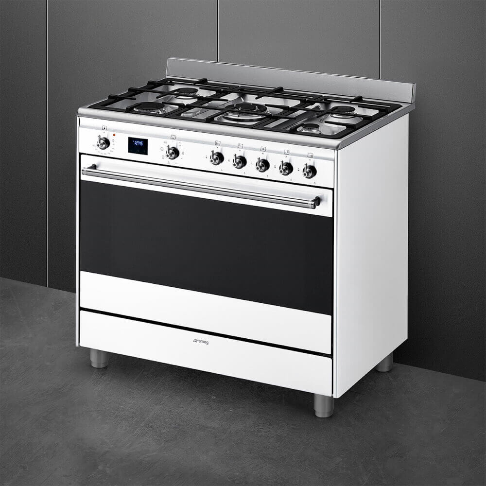 תנור משולב כיריים Smeg SSA91MAWH2