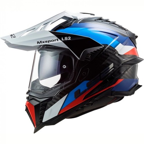 קסדה דו שימושית אל אס 2 קרבון שחור / כחול - LS2 MX701 EXPLORER C
