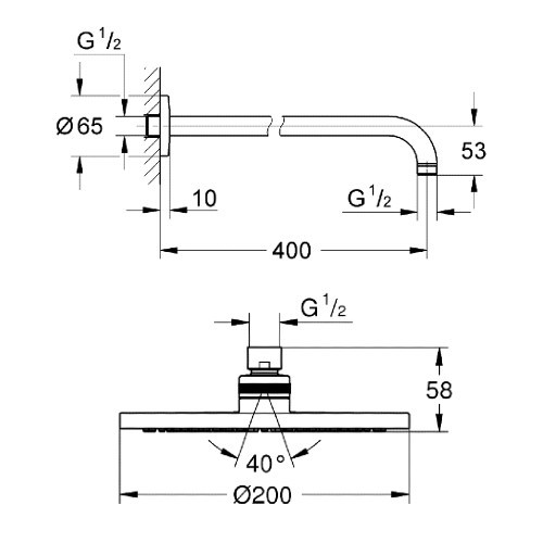 ראש המקלחת GROHE Tempesta Cosmopolitan 200 27541001