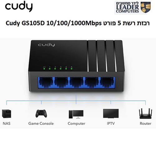 רכזת רשת 5 פורטים ממתג Cudy GS105D 10/100/1000Mbps