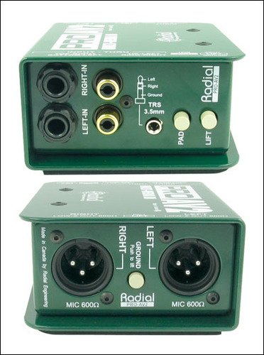 קופסת DI דו ערוצי פאסיבי Radial ProAV2
