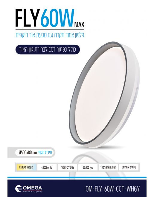 צמוד תקרה דקורטיבי FLY CCT