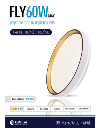 צמוד תקרה דקורטיבי FLY CCT
