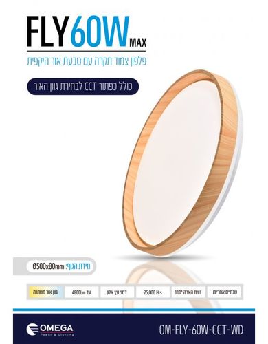 צמוד תקרה דקורטיבי FLY CCT