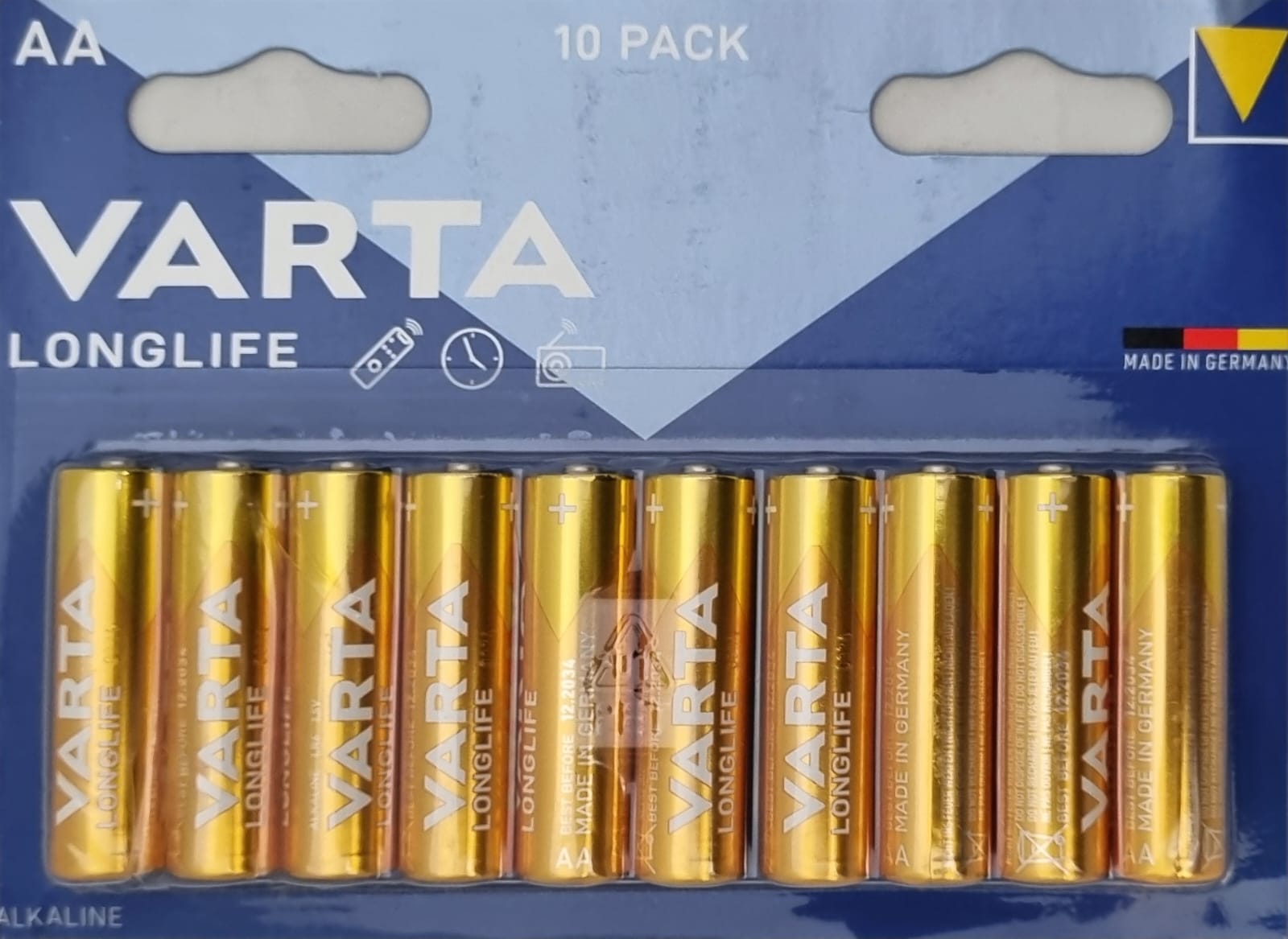 מארז 10 סוללות AA ורטה VARTA גרמניה