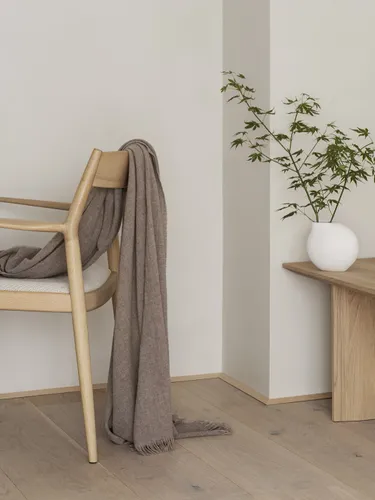כרבולית חומה צמר בשילוב קשמיר THROW merino