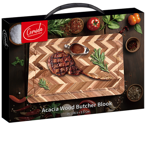 לוח חיתוך עץ בוצ'ר מהודר ACACIA (קרש חיתוך) Comida