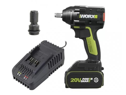מברגת מפתח בוקסה 1/2 20V (N/M) 500 מקצועית WU289.99 + שתי סוללות WORX 