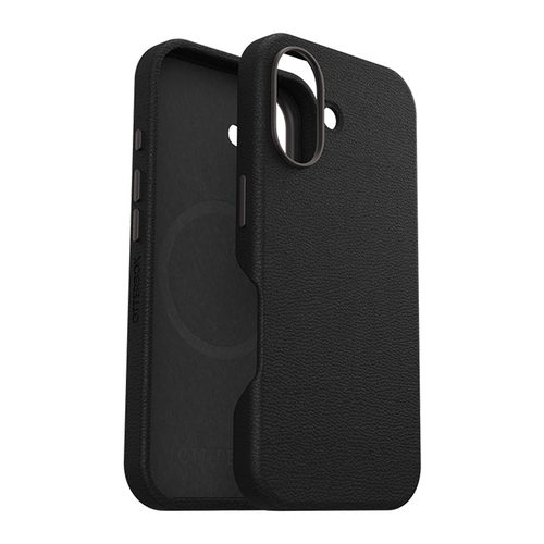 כיסוי לאייפון 16 תומך MagSafe עור טבעוני שחור OtterBox Symmetry Cactus