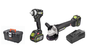 סט מפתח רטיטה N/M 400 בוקסה WU272.9  20V BRUSHLESS Worx + משחזת זוית נטענת WU809.91  [ סוללה + מטען ]