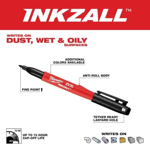 טוש סימון שחור INKZALL Milwaukee חבילה של 36 יחידות 