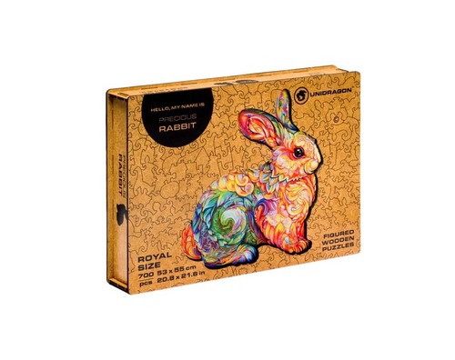 פאזל עץ Unidragon בצורות מיוחדות Precious Rabbit size S