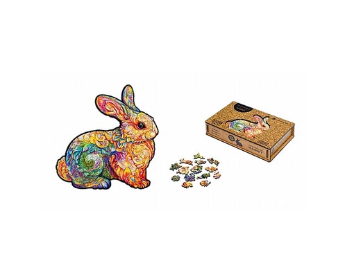 פאזל עץ Unidragon בצורות מיוחדות Precious Rabbit size S