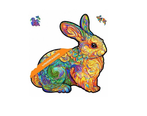 פאזל עץ Unidragon בצורות מיוחדות Precious Rabbit size S