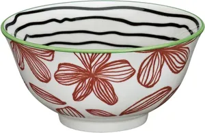 קערת פורצלן פסים ופרחים AMICI bowl