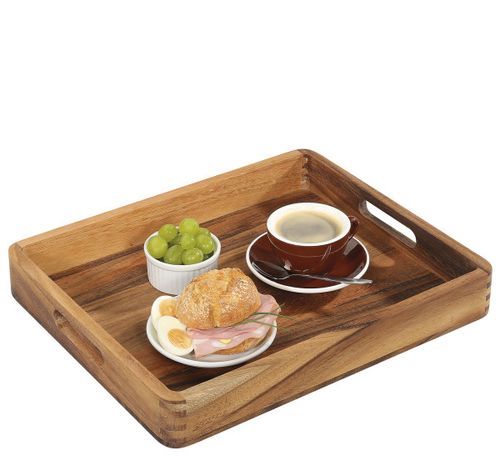 מגש ידיות L עץ שיטה tray acacia