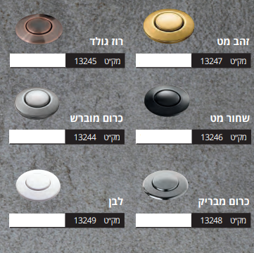 טוחן עוצמתי, טוחן אשפה בעל מנוע אינדוקציה שקט וחזק במיוחד 1כ״ס עם לחצן לבחירה במגוון צבעים
