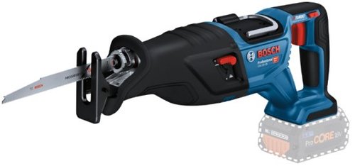 מסור חרב נטען עם מנוע ללא פחמים Bosch GSA 185-LI 18V + סט מסוריות - גוף בלבד
