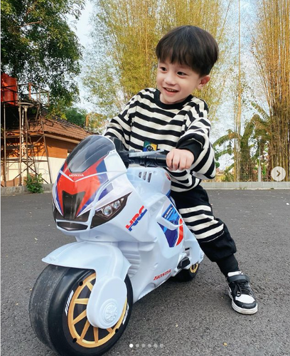 בימבה אופנוע הראשון שלי HONDA עם אפקטים קוליים לגיל שנתיים ומעלה - לבן