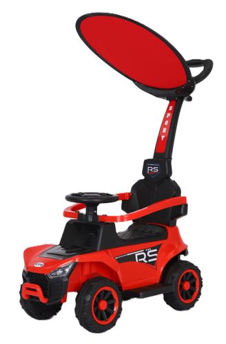 בימבה ג'יפ עם מוט דחיפה, אפקטים, תאורה וגגון - אדום