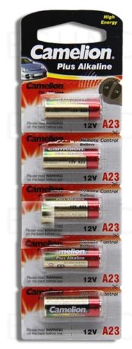 מארז 5 סוללות לשלט רכב  CAMILION 23A 12V