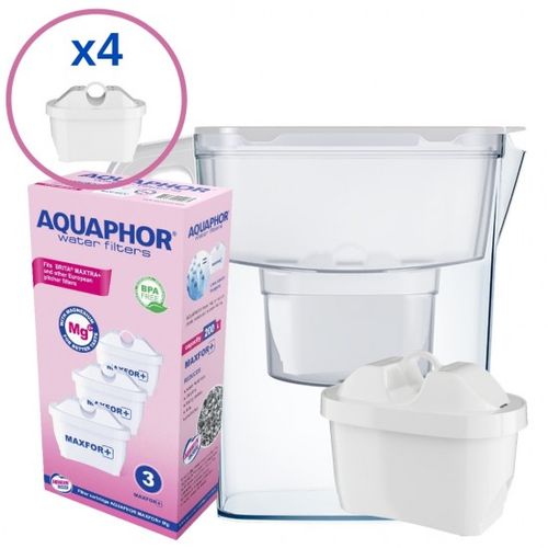 קנקן מטהר מים+4 פילטרים Aquaphor  2.4L  