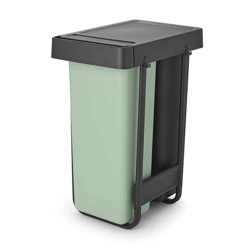 צמד פחי הפרדה נשלפים לארון מטבח 2X30 ליטר אפור כהה / וירוק ג'ייד | SORT & GO - Brabantia 03