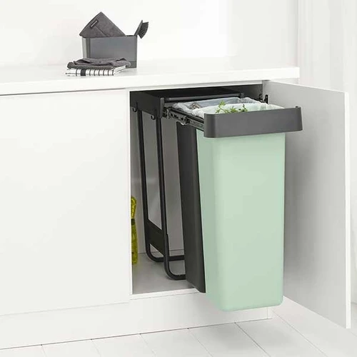 צמד פחי הפרדה נשלפים לארון מטבח 2X30 ליטר אפור כהה / וירוק ג'ייד | SORT & GO - Brabantia 11