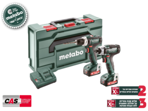 סט 2 מברגות 12V אימפקט ופוטר נטענות דגם COMBO SET 2.7.1 12 V METABO