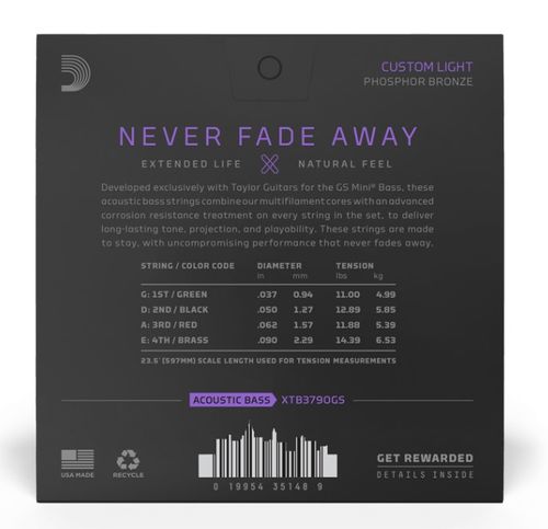 זוית נוספת D'Addario XTB3790GS Acoustic Bass Strings