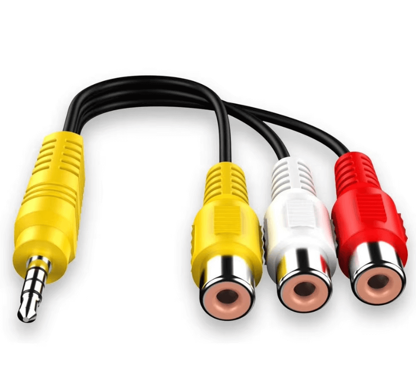 מתאם 3.5mm PL AUX זכר ל 3 RCA נקבה